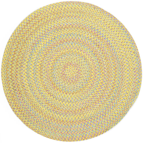 August Grove® Berklee Abstract Handmade Braided Yellow Indoor / Outdoor